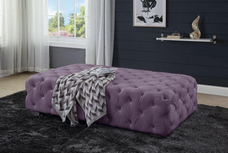 ACME Qokmis Sectional - Ottoman, Purple Velvet FredCo