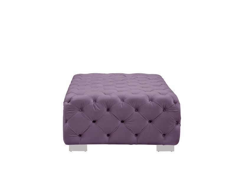 ACME Qokmis Sectional - Ottoman, Purple Velvet FredCo