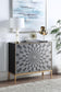 ACME Quilla Console Table, Black, Gray & Brass Finish FredCo