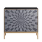 ACME Quilla Console Table, Black, Gray & Brass Finish FredCo
