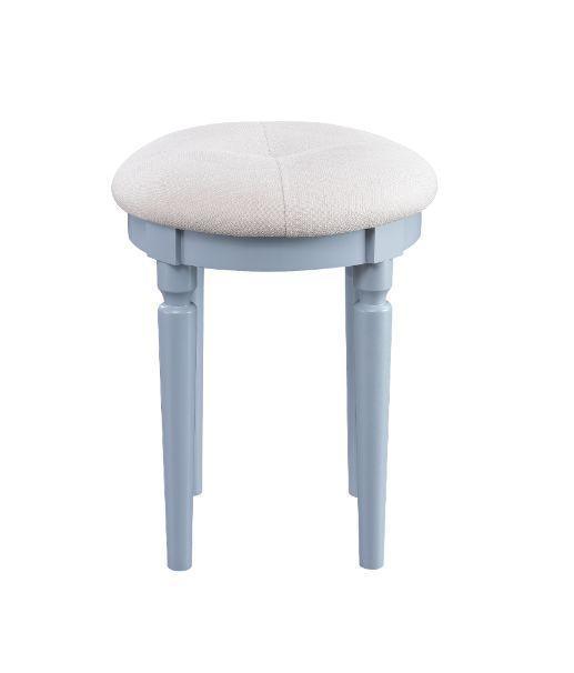 ACME Rabila Vanity Set, Cream Fabric & Gray Finish FredCo