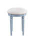 ACME Rabila Vanity Set, Cream Fabric & Gray Finish FredCo