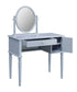 ACME Rabila Vanity Set, Cream Fabric & Gray Finish FredCo