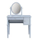 ACME Rabila Vanity Set, Cream Fabric & Gray Finish FredCo