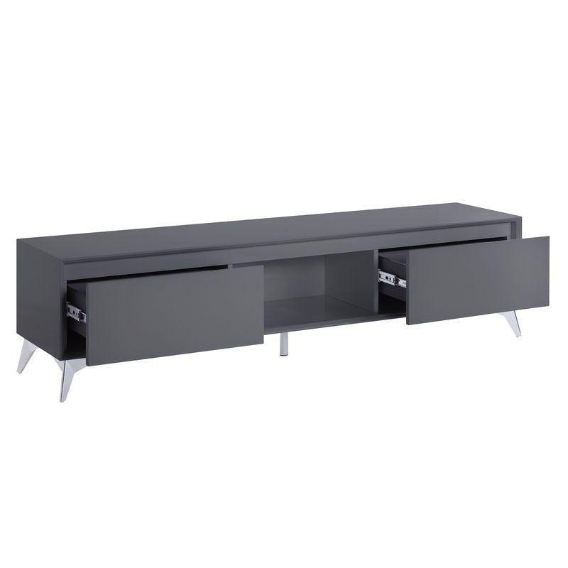 ACME Raceloma TV stand , LED, Gray & Chrome Finish FredCo
