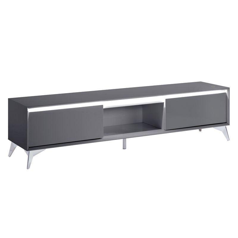 ACME Raceloma TV stand , LED, Gray & Chrome Finish FredCo