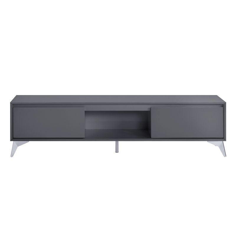 ACME Raceloma TV stand , LED, Gray & Chrome Finish FredCo