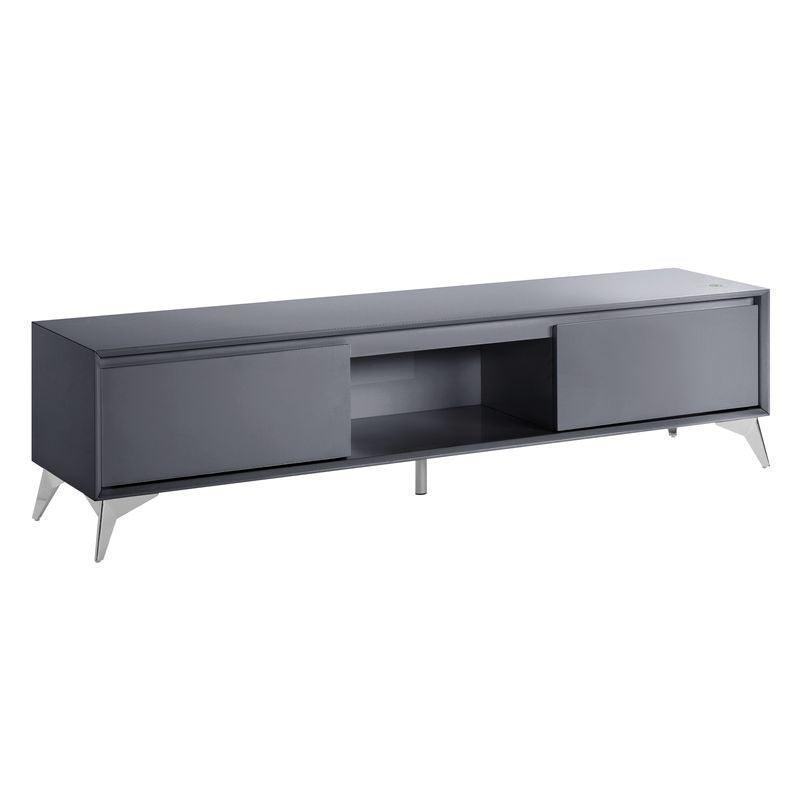 ACME Raceloma TV stand , LED, Gray & Chrome Finish FredCo
