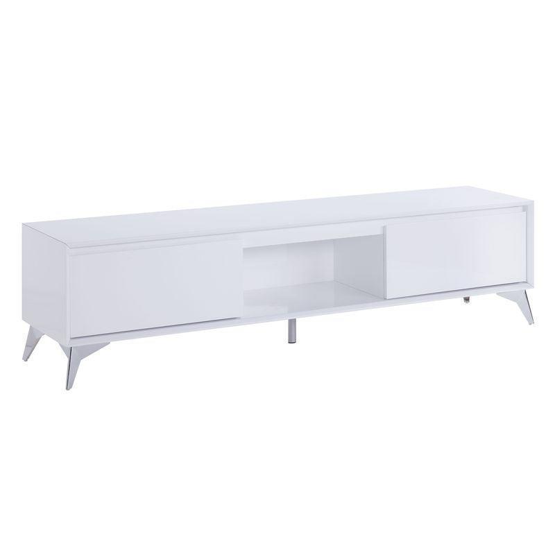 ACME Raceloma TV stand , LED, White & Chrome Finish FredCo