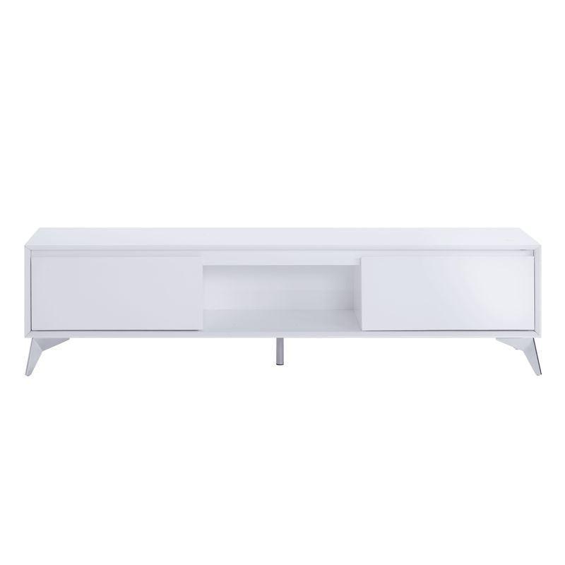 ACME Raceloma TV stand , LED, White & Chrome Finish FredCo