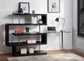 ACME Raceloma Writing Desk w/Shelf, Clear Glass, Chrome & Black High Gloss Finish FredCo