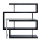 ACME Raceloma Writing Desk w/Shelf, Clear Glass, Chrome & Black High Gloss Finish FredCo