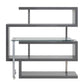 ACME Raceloma Writing Desk w/Shelf, Clear Glass, Chrome & Gray High Gloss Finish FredCo