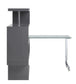 ACME Raceloma Writing Desk w/Shelf, Clear Glass, Chrome & Gray High Gloss Finish FredCo