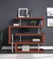 ACME Raceloma Writing Desk w/Shelf, Clear Glass, Chrome & Walnut High Gloss Finish FredCo