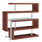 ACME Raceloma Writing Desk w/Shelf, Clear Glass, Chrome & Walnut High Gloss Finish FredCo