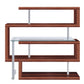 ACME Raceloma Writing Desk w/Shelf, Clear Glass, Chrome & Walnut High Gloss Finish FredCo