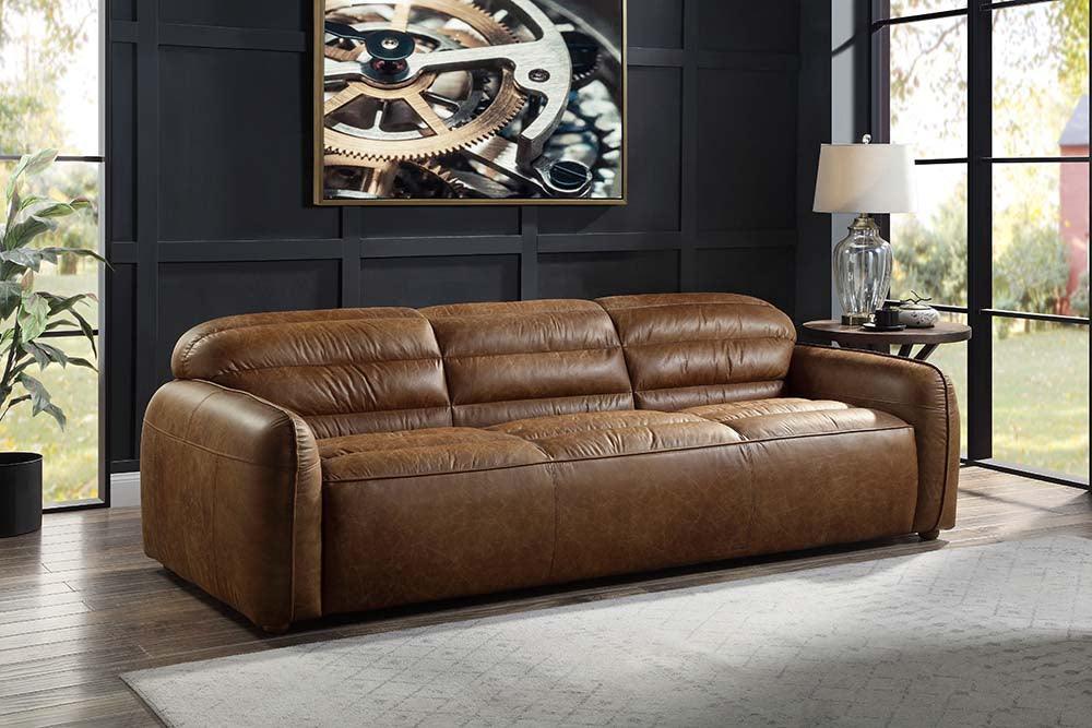 ACME Rafer Sofa, Cocoa Top Grain Leather FredCo