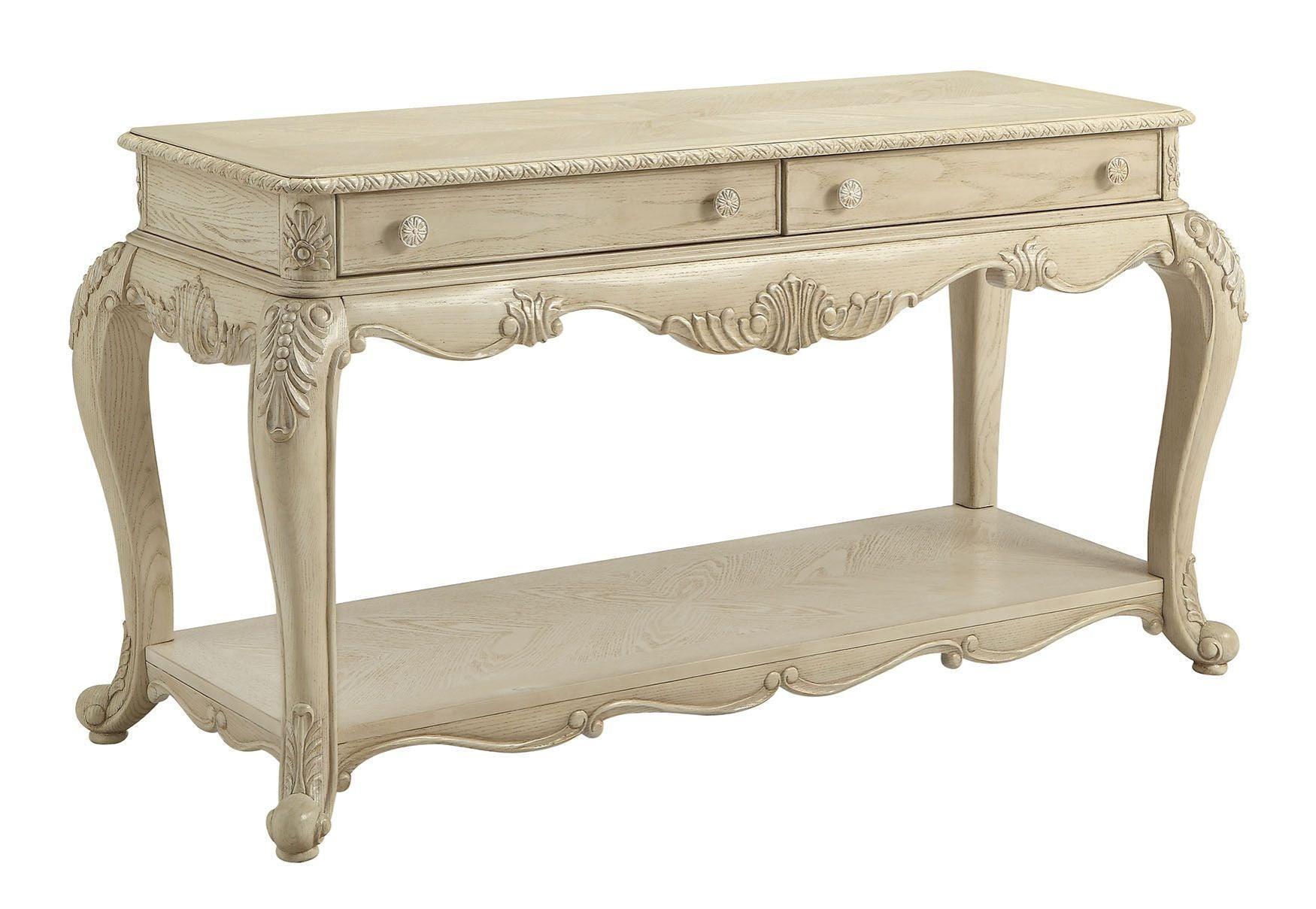 ACME Ragenardus Sofa Table, Antique White FredCo