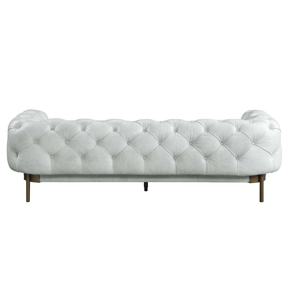 ACME Ragle Sofa, Vintage White Top Grain Leather FredCo