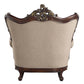 ACME Ragnar Chair w/2 Pillows, Light Brown Linen & Cherry Finish FredCo