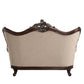 ACME Ragnar Loveseat w/5 Pillows, Light Brown Linen & Cherry Finish FredCo