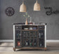 ACME Rahma Bar Table, Antique Ebony Top Grain Leather & Aluminum FredCo