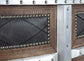 ACME Rahma Bar Table, Antique Ebony Top Grain Leather & Aluminum FredCo