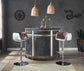 ACME Rahma Bar Table, Antique Ebony Top Grain Leather & Aluminum FredCo