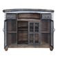 ACME Rahma Bar Table, Antique Ebony Top Grain Leather & Aluminum FredCo