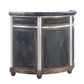 ACME Rahma Bar Table, Antique Ebony Top Grain Leather & Aluminum FredCo