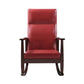 ACME Raina Rocking Chair, Red PU & Espresso Finish FredCo