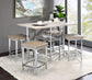ACME Raine Counter High Table, Antique White & Chrome Finish FredCo