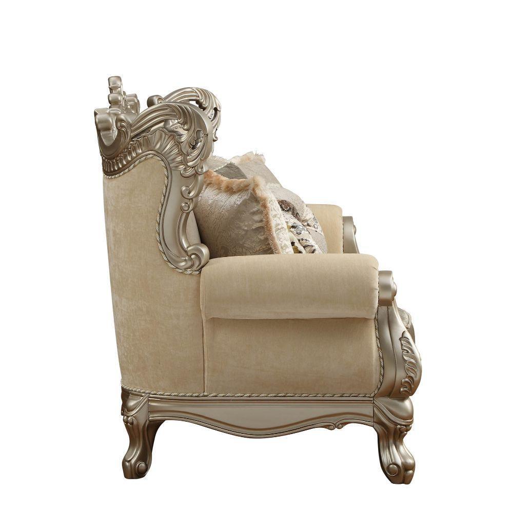 ACME Ranita Sofa w/7 Pillows, Fabric & Champagne 51040 FredCo