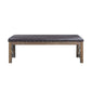 ACME Raphaela Bench, Black PU & Weathered Cherry Finish FredCo