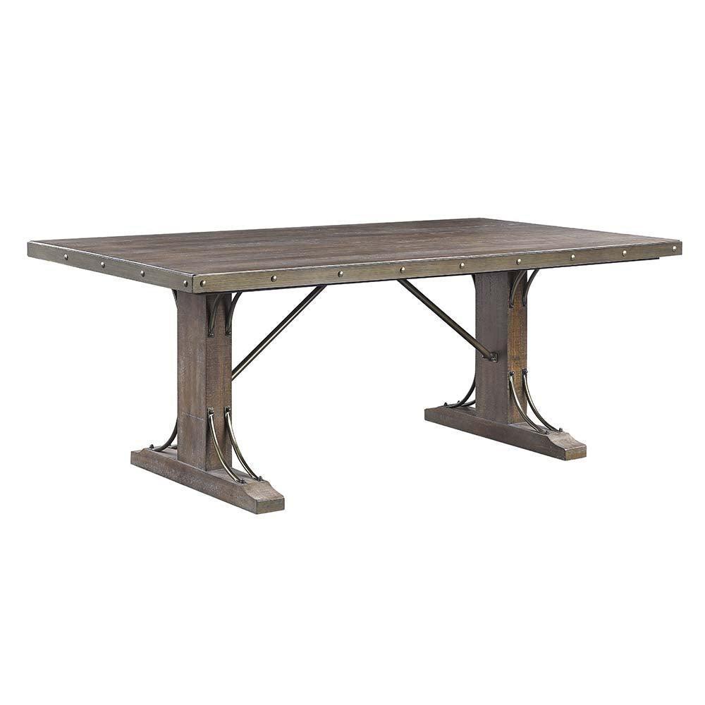 ACME Raphaela Dining Table, Weathered Cherry Finish FredCo
