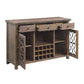 ACME Raphaela Server w/Cup Holder & Wine Rack, Weathered Cherry Finish FredCo
