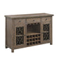ACME Raphaela Server w/Cup Holder & Wine Rack, Weathered Cherry Finish FredCo