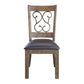 ACME Raphaela Side Chair (Set-2), Black PU & Weathered Cherry Finish FredCo