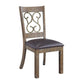 ACME Raphaela Side Chair (Set-2), Black PU & Weathered Cherry Finish FredCo