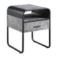 ACME Raziela End Table w/Drawer, Concrete Gray & Black Finish FredCo