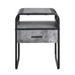 ACME Raziela End Table w/Drawer, Concrete Gray & Black Finish FredCo