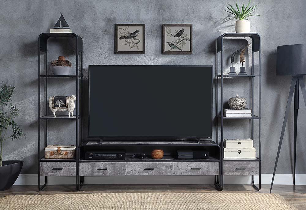 ACME Raziela Side Pier, Concrete Gray & Black Finish FredCo
