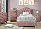 ACME Reggie Twin Bed, Pink Fabric FredCo