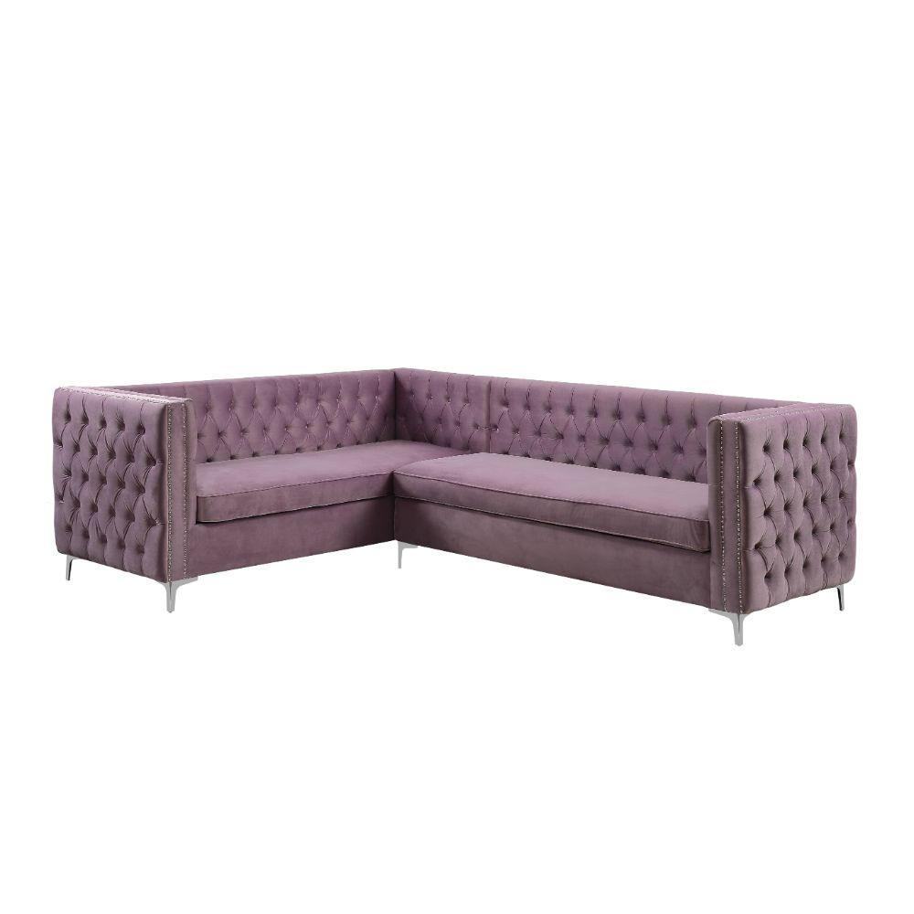 ACME Rhett Sectional Sofa, Purple Velvet FredCo