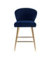 ACME Rizgek Counter Height Chair, Blue Velvet & Gold Finish FredCo