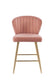 ACME Rizgek Counter Height Chair, Pink Velvet & Gold Finish FredCo