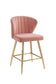 ACME Rizgek Counter Height Chair, Pink Velvet & Gold Finish FredCo