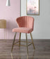 ACME Rizgek Counter Height Chair, Pink Velvet & Gold Finish FredCo