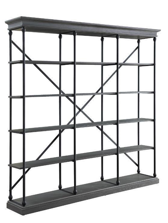 ACME Rukia Bookshelf, Gray & Black Finish FredCo